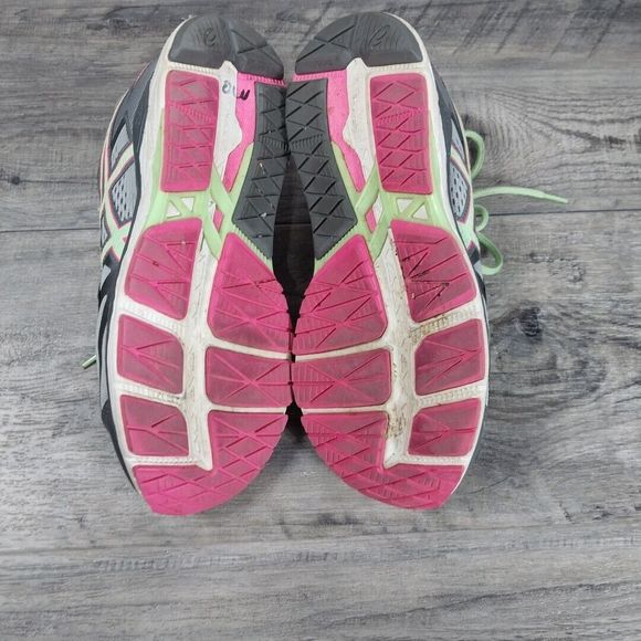 Asics Gel Venture 5 Running Shoes Women’s Size 8 T5H5N Gray Pink Green Sneakers - Picture 9 of 10